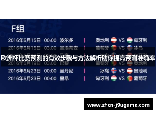 欧洲杯比赛预测的有效步骤与方法解析助你提高预测准确率
